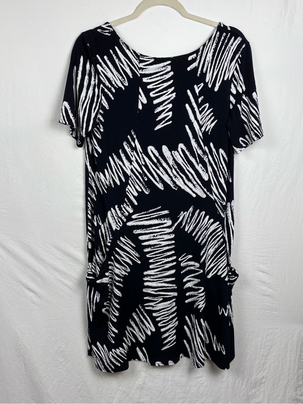 Joseph Ribkoff Women’s 10 Black & White Scribble Print Shift Dress - Women